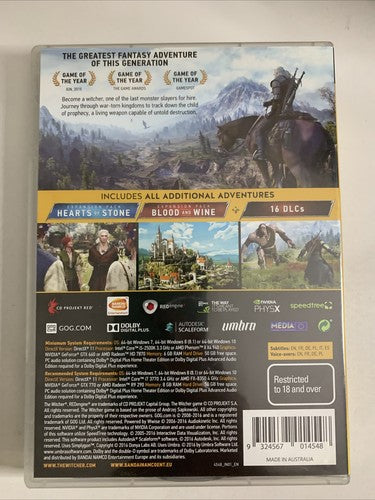 The Witcher 3 Wild Hunt III Game of The Year Edition PC Windows Game