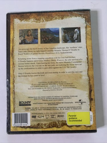 Saskatchewan (DVD 1954) Alan Ladd, Shelley Winters Region 4 NEW