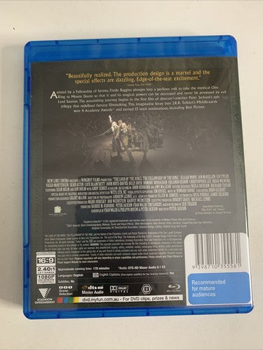 The Lord of the Rings: The Fellowship of the Ring (Blu-ray, 2001) Region B