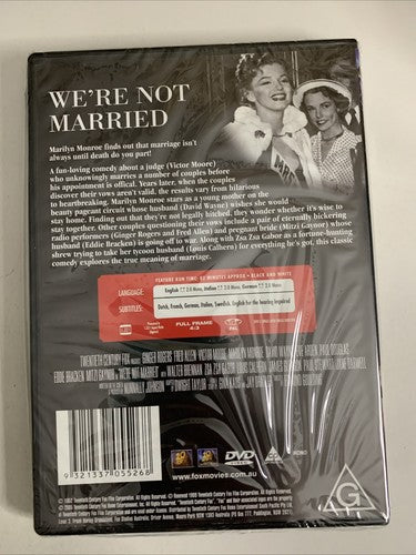 We're Not Married (DVD, 1952) Marilyn Monroe Region 4 NEW