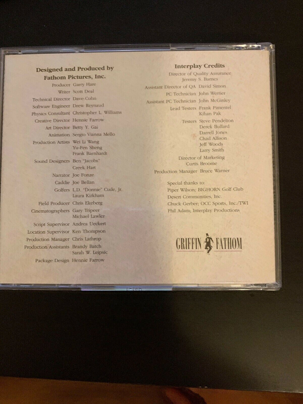 The Skin Game At Bighorn (1995) PC Cdrom Vintage DOS Golf Game With Manual RARE!