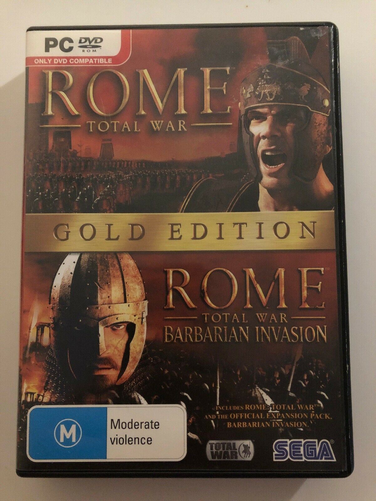 Rome Total War + Barbarian Invasion PC DVD Gold Edition SEGA Vintage RTS Windows
