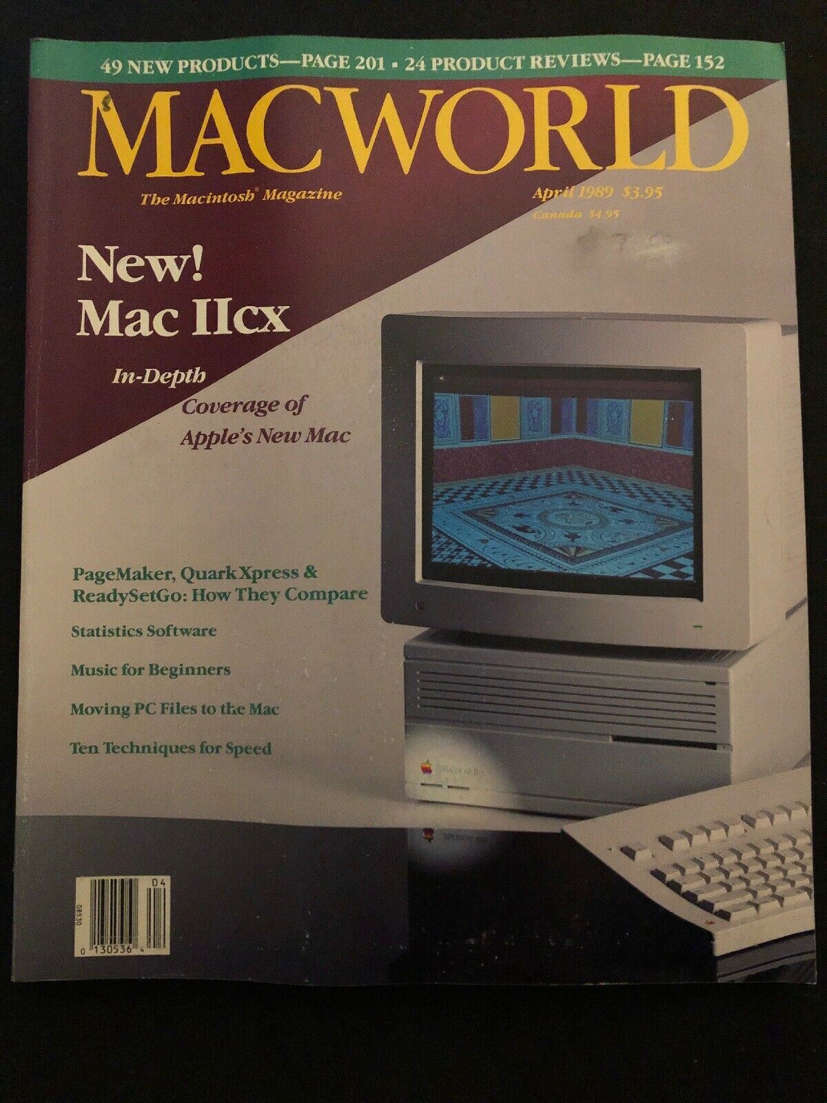 Macworld April 1989 Magazine: Apple Mac IIcx, Music For Beginners, PageMaker