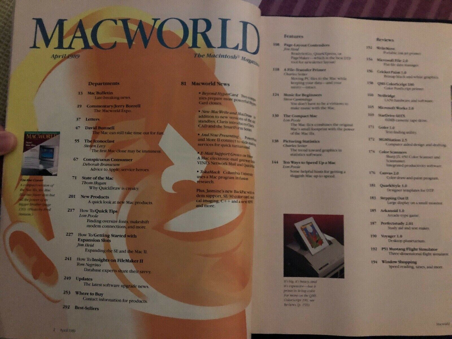 Macworld April 1989 Magazine: Apple Mac IIcx, Music For Beginners, PageMaker