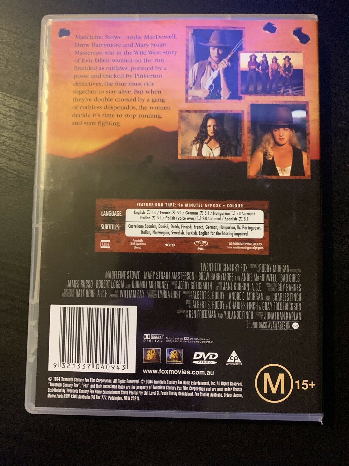 Bad Girls (DVD, 1994) Madeline Stowe, Drew Barrymore, Andie Macdowell. Region 4