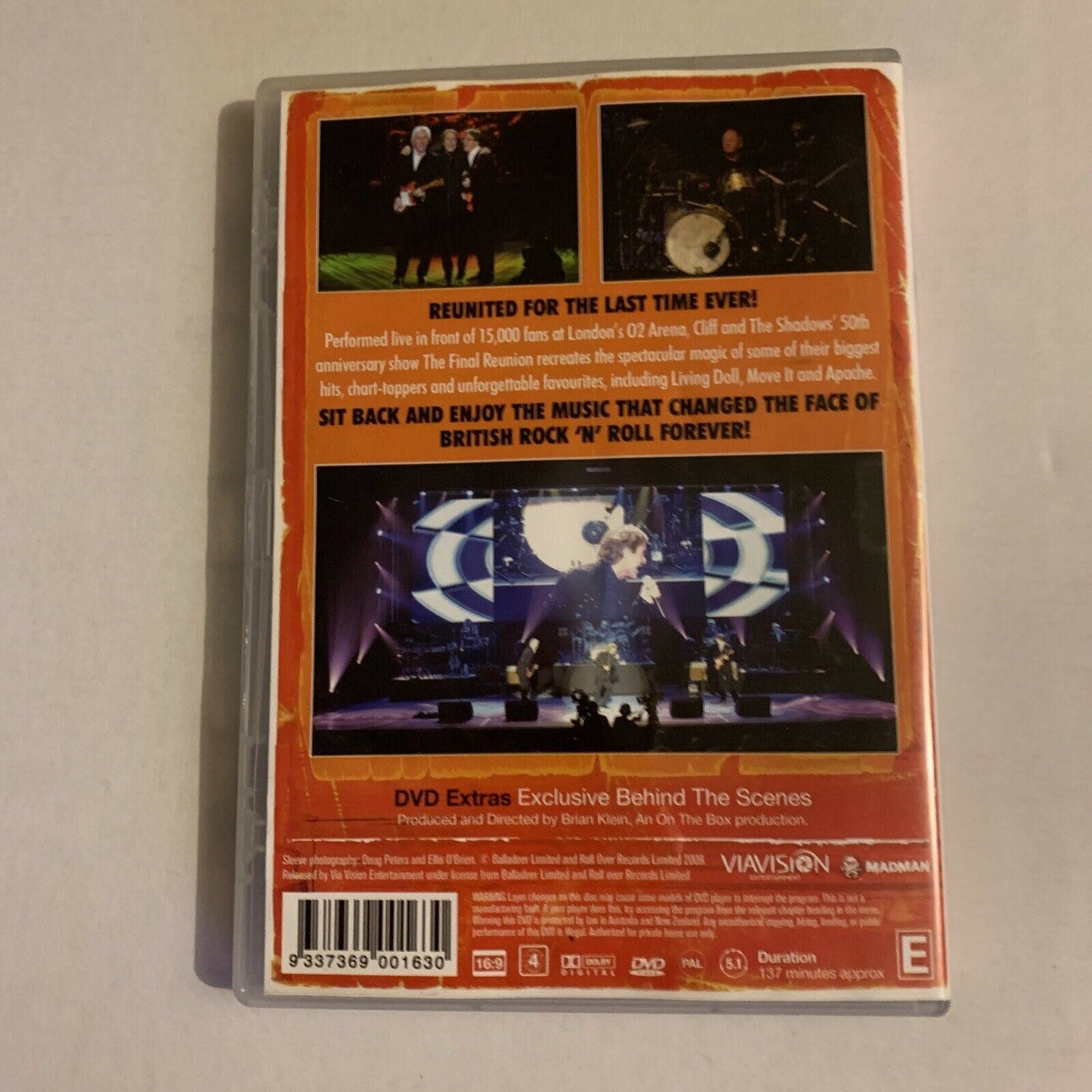 Cliff Richard And The Shadows - Live in London 2009 (DVD, 2009) Region 4