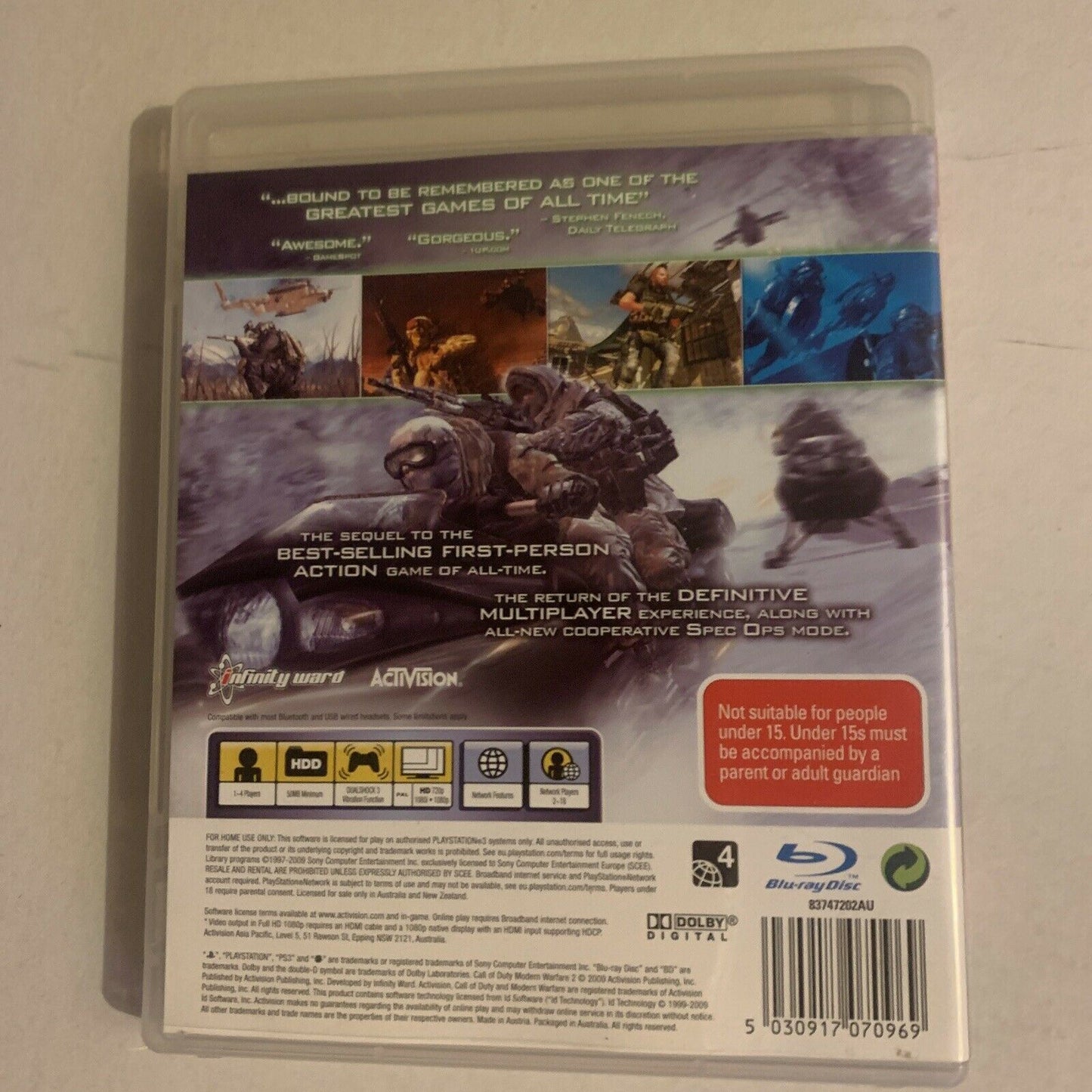 Call of Duty: Modern Warfare 2 (PlayStation 3, 2009) PS3 With Manual
