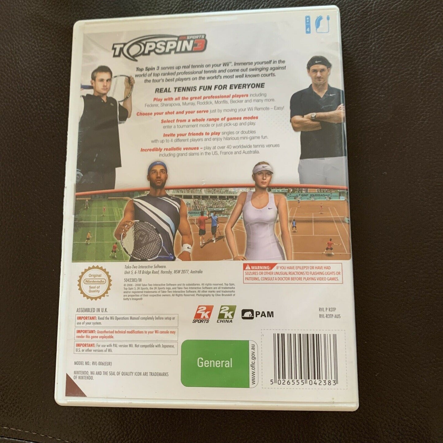 Topspin 3 Nintendo Wii GAME 2K SPORTS - Complete With Manual Free Postage