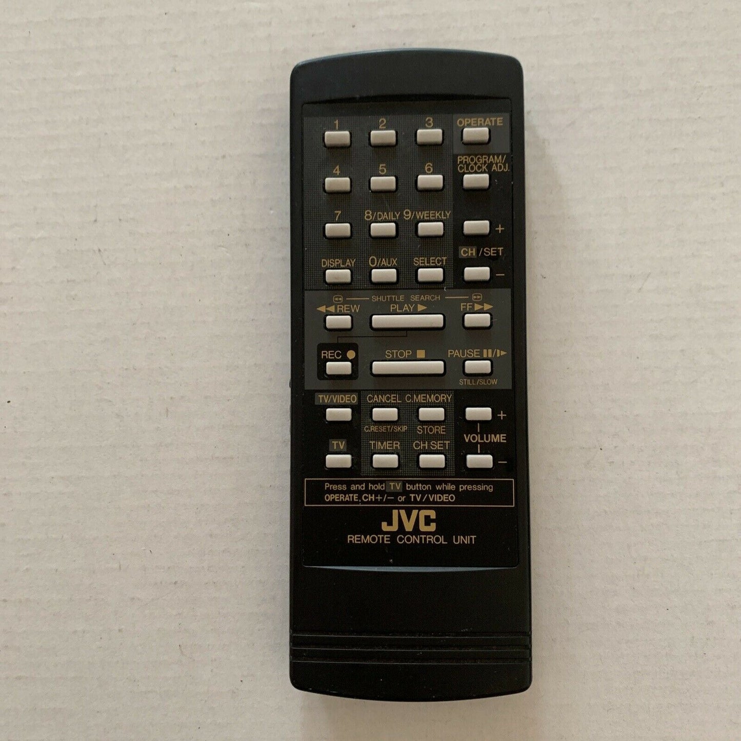 Genuine JVC GUR64EC1086 Remote Control for TV / VCR