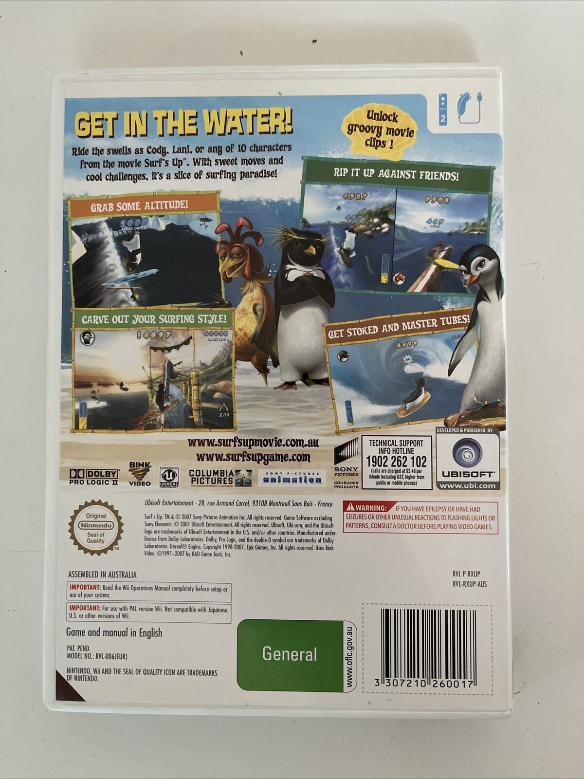 Surf's Up Game - Nintendo Wii / Wii U PAL complete With Manual