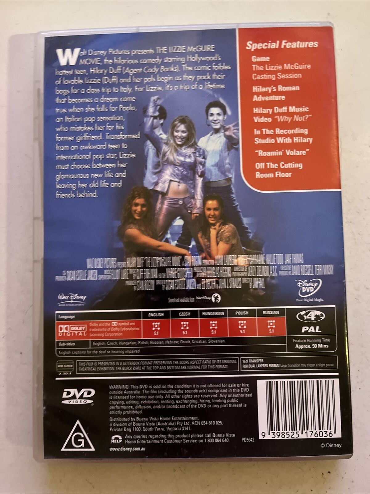 The Lizzie McGuire Movie (DVD, 2003) Hilary Duff, Adam Lamberg.  Region 4