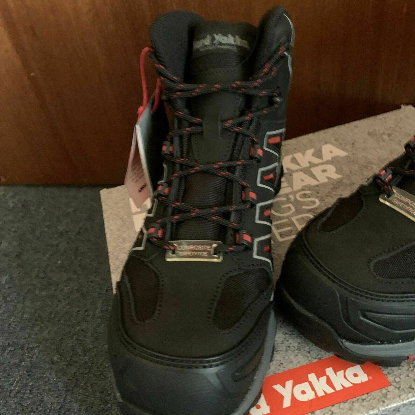 Hard Yakka Y60083 Black Red Blizzard Boots With Composite SafetyToe 9.5UK 10.5US