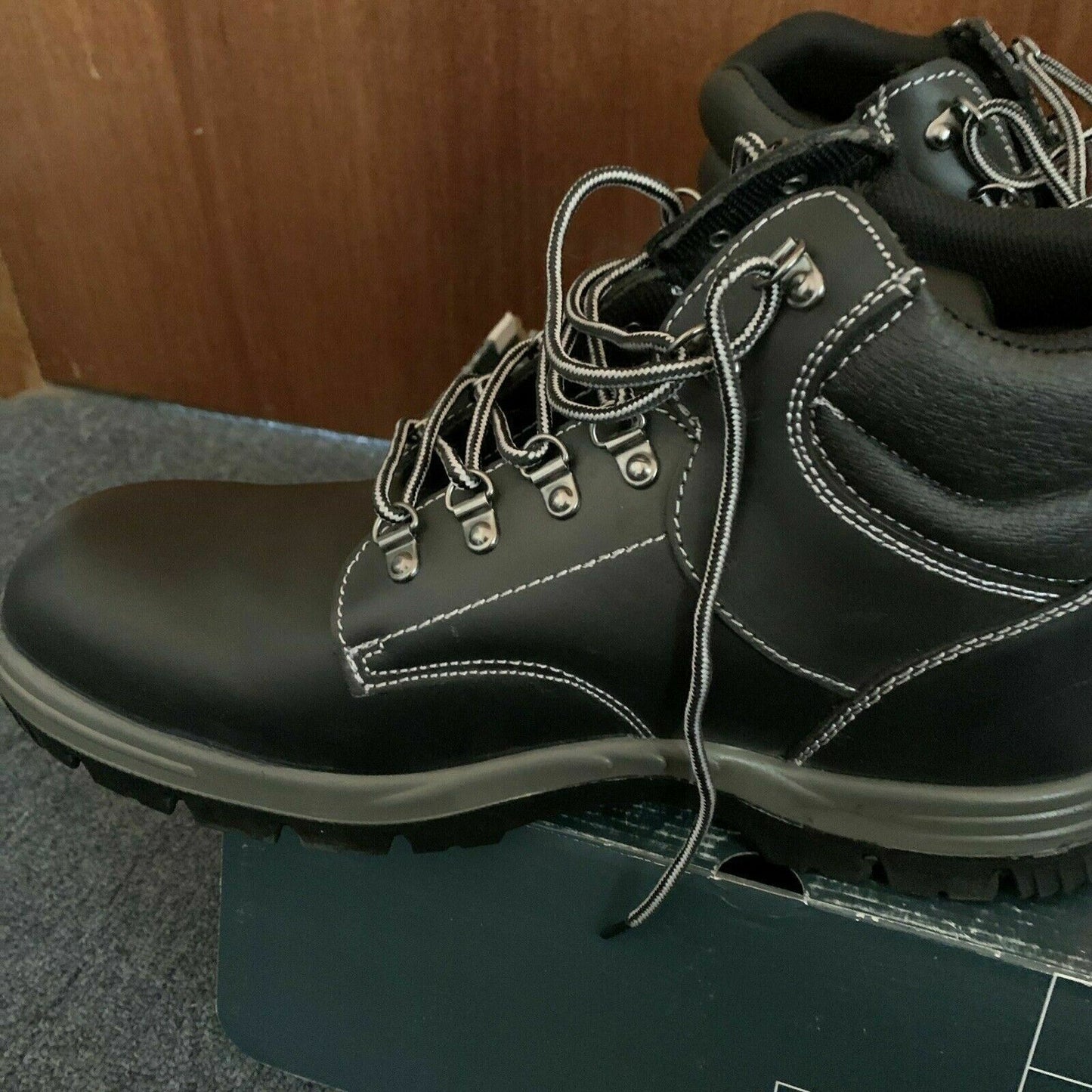 Bata Industrials Work Safety Boots Saturn Black 12UK Black smooth leather