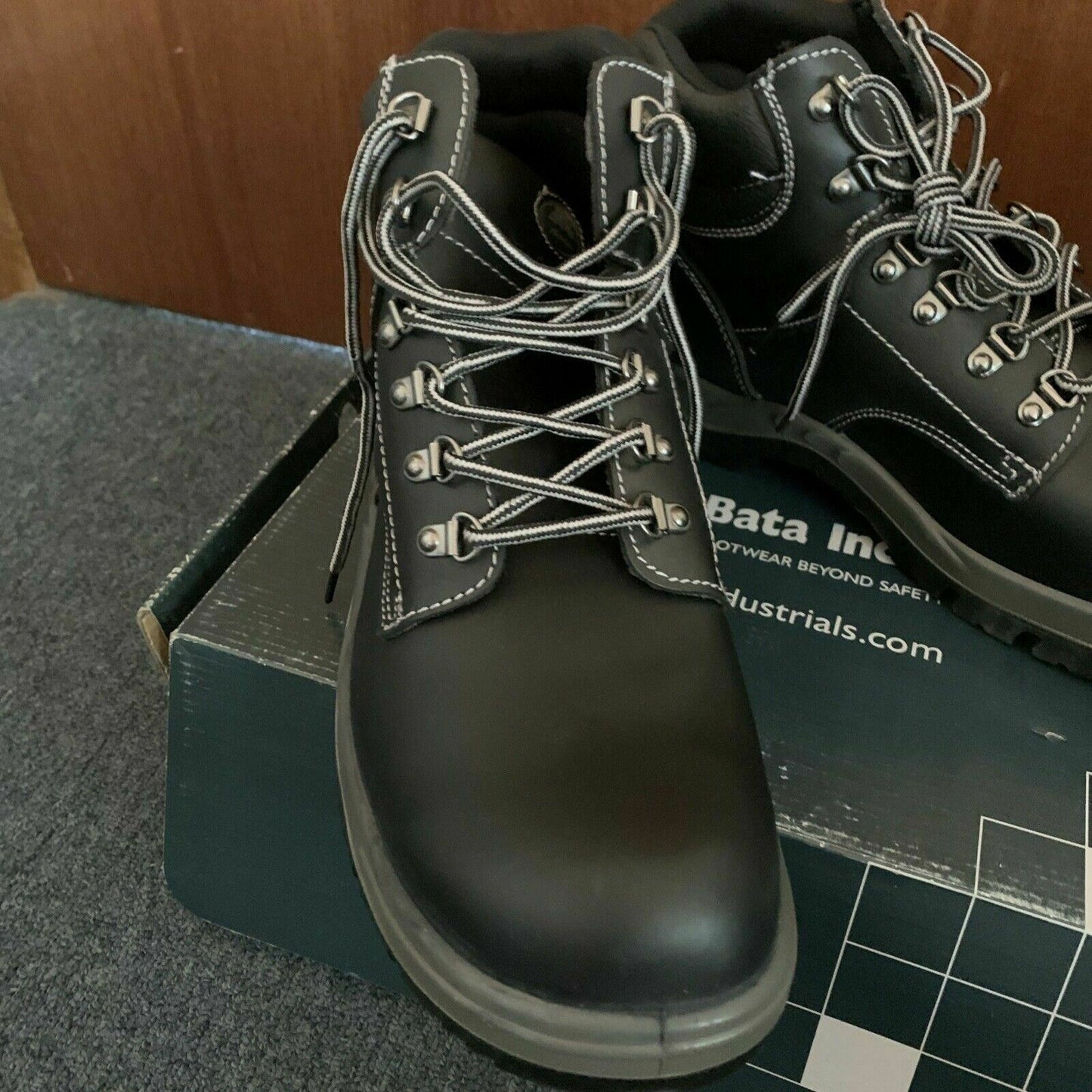 Bata Industrials Work Safety Boots Saturn Black 12UK Black smooth leather