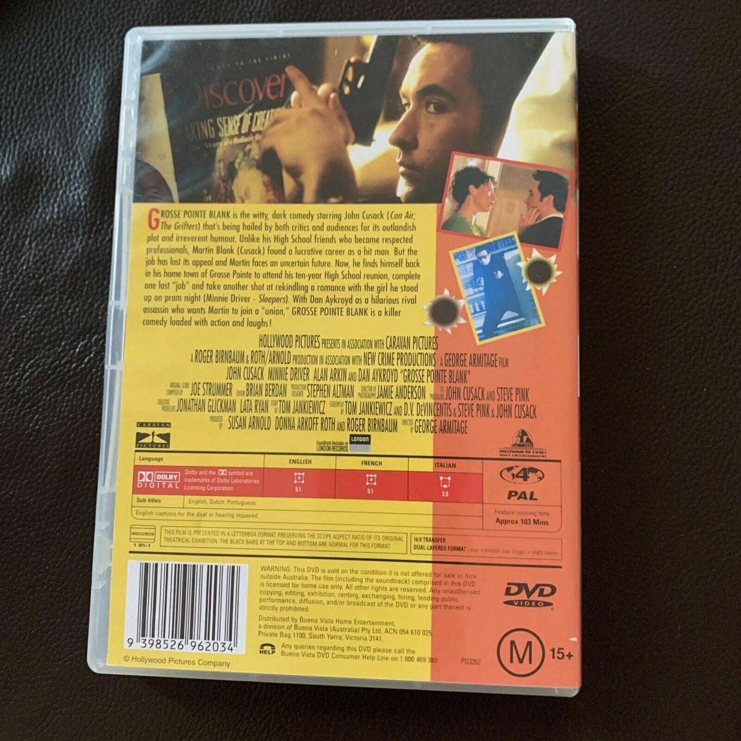 Grosse Pointe Blank (DVD, 1997) John Cusack, Minnie Driver. Region 4