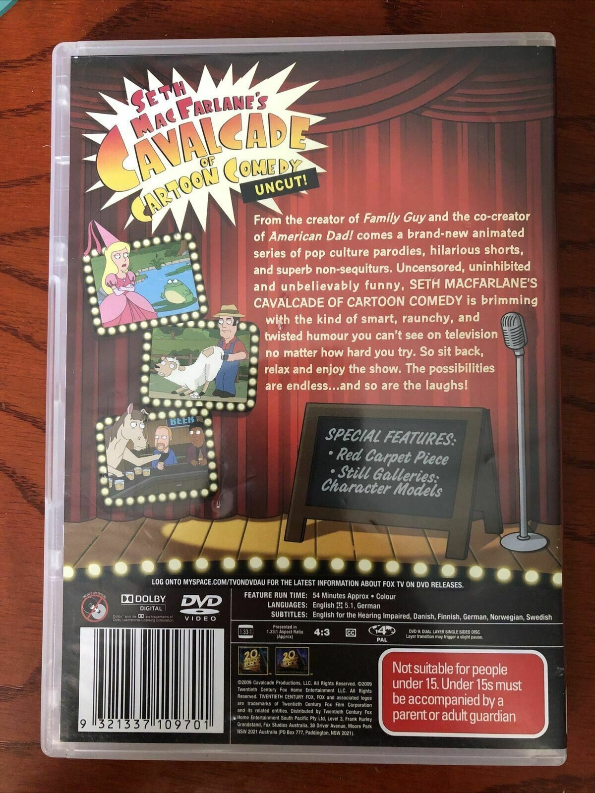 Seth MacFarlane's Cavalcade Of Cartoon Comedy - Uncensored (DVD, 2009) Region2&4