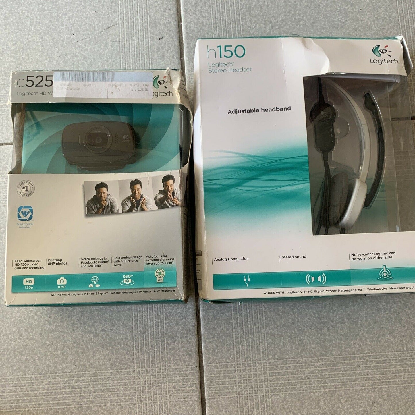 Logitech C525 HD Web Camera + Logitech h150 Stereo Headset