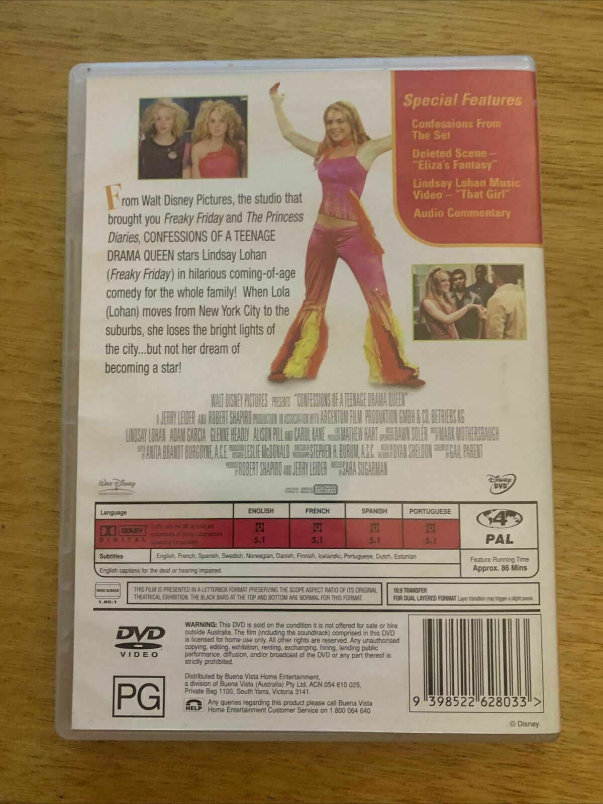 Confessions Of A Teenage Drama Queen (DVD, 2004) Lindsay Lohan, Megan Fox