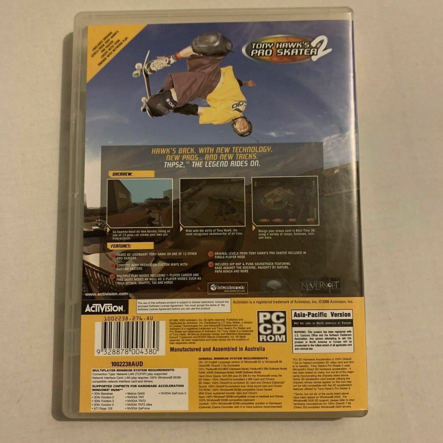 Tony Hawk's Pro Skater 2 - PC Windows CD ROM Game