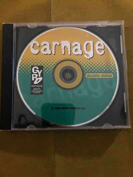 Carnage PC game 1995 CD-ROM Vintage Overhead Micro Machines Racing Game