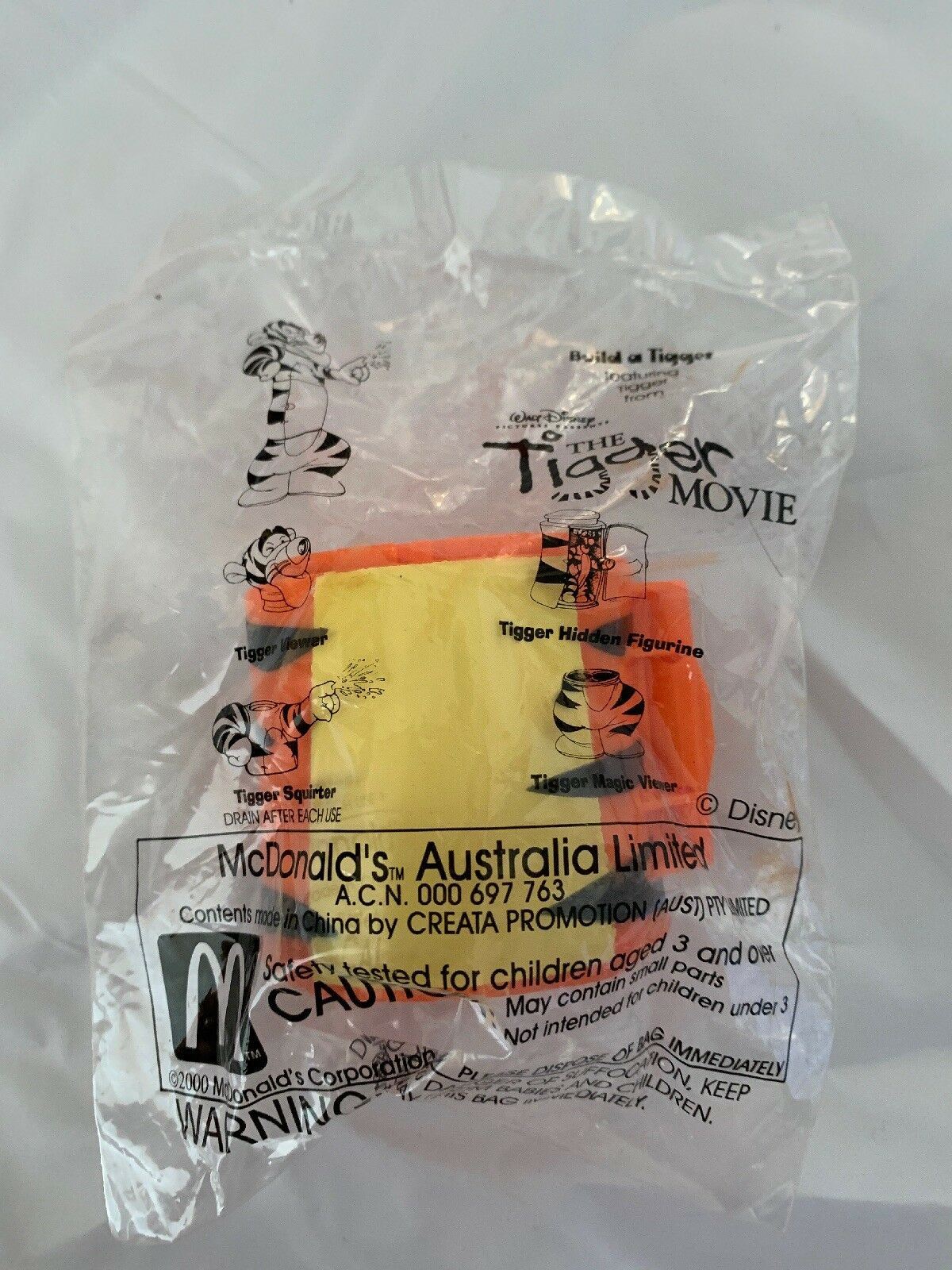 McDonald's Happy Meal Disney Build A Tigger Trunk Figurine From 2000 Sealed