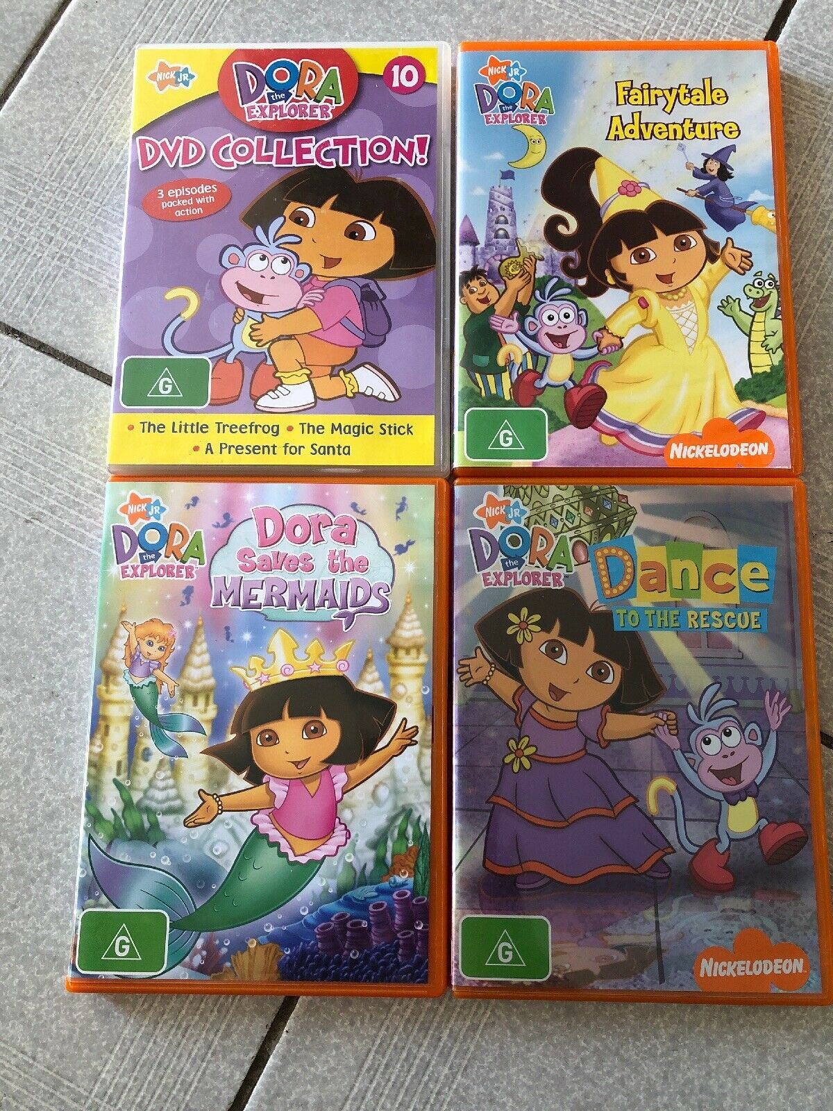 4x DVD - Dora The Explorer Dora's Fairytale Adventure, Save The Mermaids & More