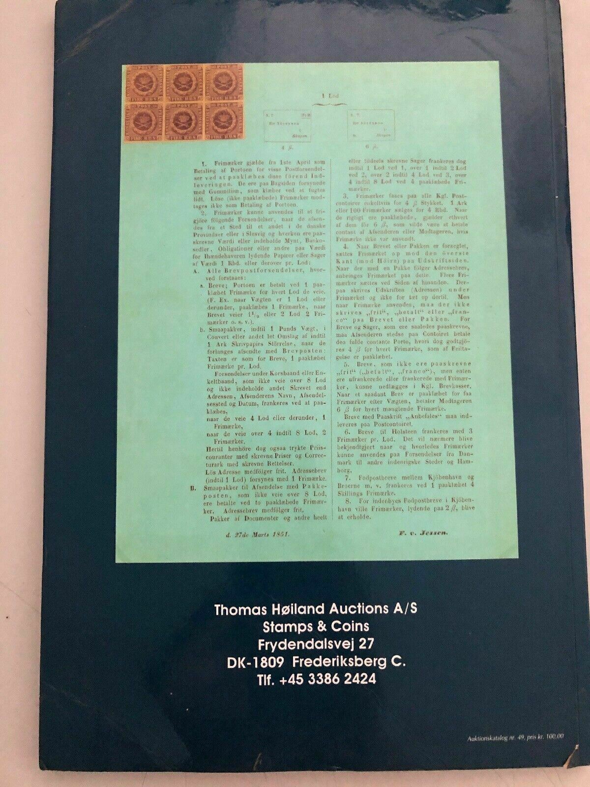 Thomas Hoiland Auction Catalogue 2004 Classic Denmark Iii 'Lorentzen' Collection