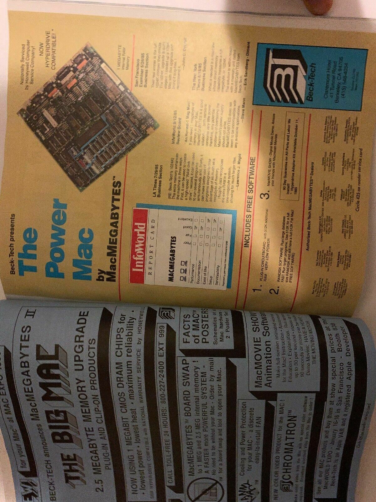 Macworld February 1986 The Apple Macintosh Vintage Magazine Rare