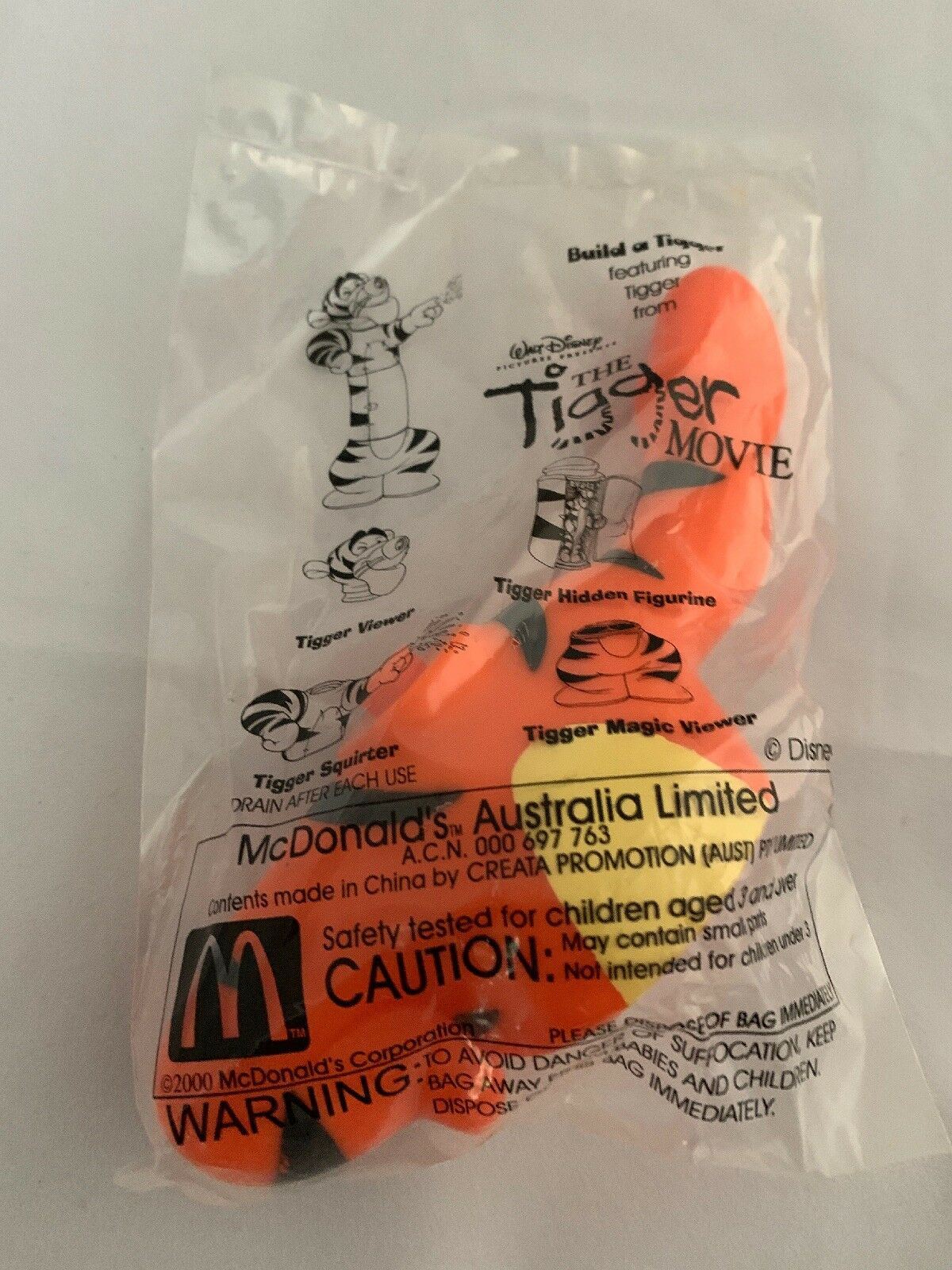 McDonald's Tigger Arms And Chest Figurine From 2000 Sealed