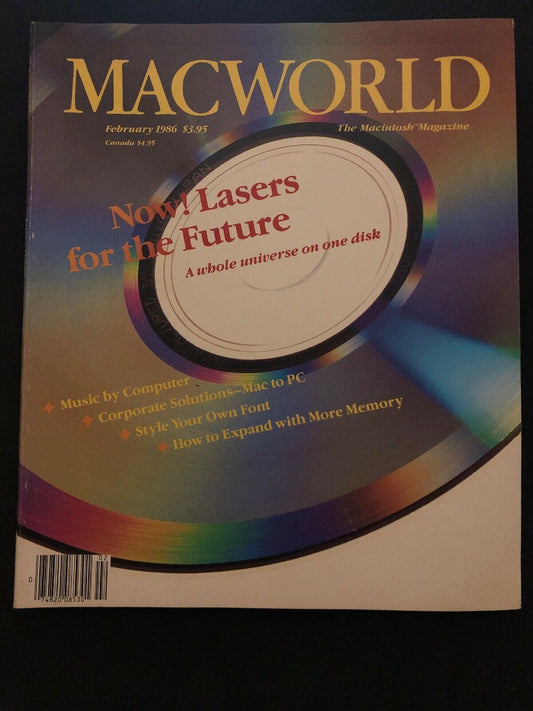 Macworld February 1986 Vintage Apple Magazine: Music By Computer, CDs Macintosh