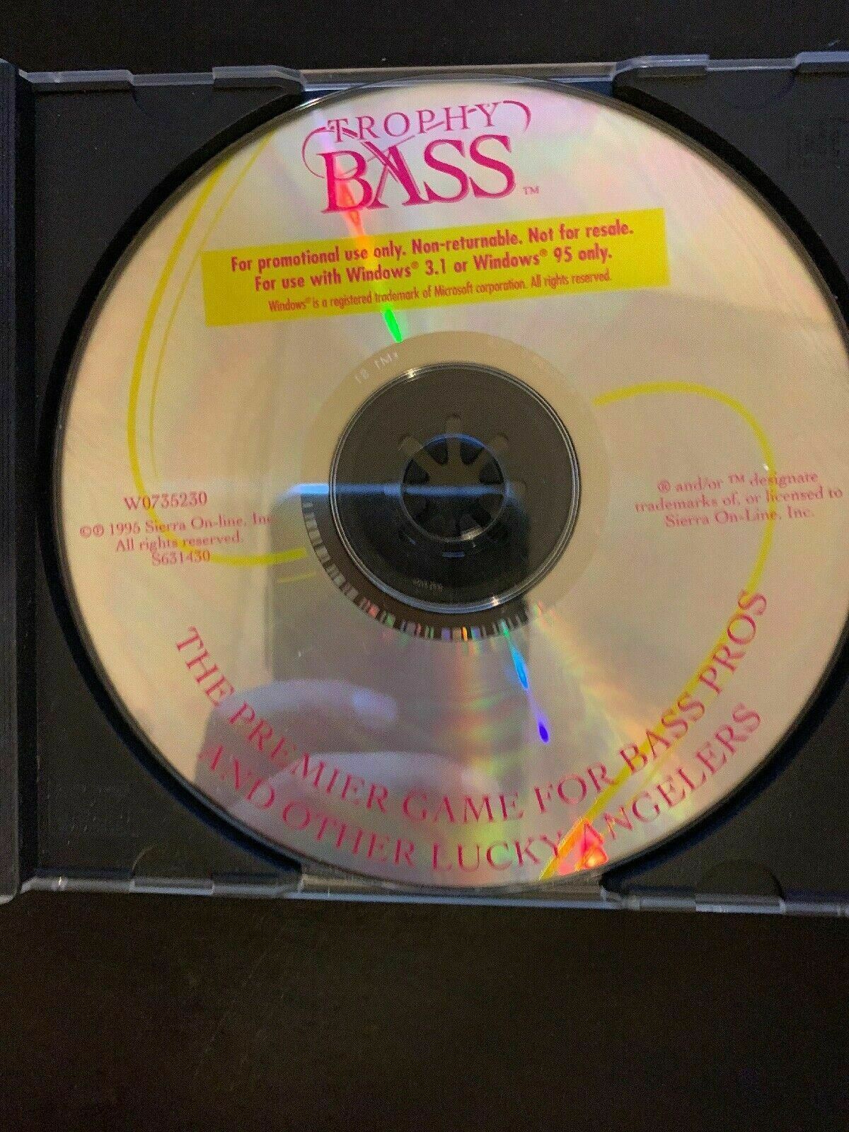 Trophy Bass - PC Cdrom Sierra On-line 1995 Fishing Game Win 3.1 95