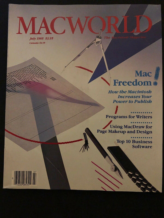 Macworld July 1985 Vintage Apple Magazine: Programs For Writers, Publishing