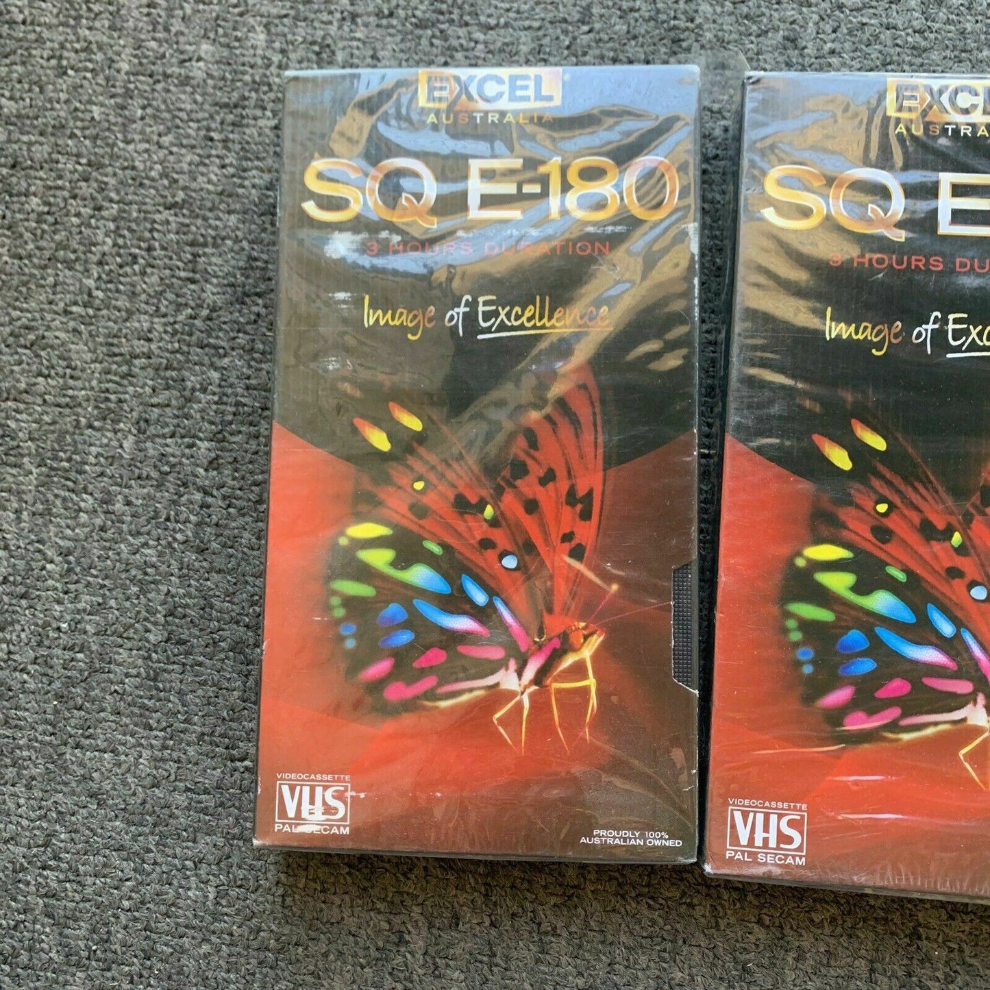 *New Sealed* 3x Blank VHS Video Cassette Tapes EXCEL SQ E180 VHS VCR 180 3 hour