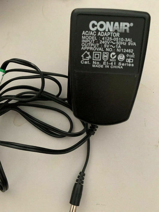 Genuine Conair AC Adaptor N/12462  EI-41 Series  4125-0510-3AL 5V 1A