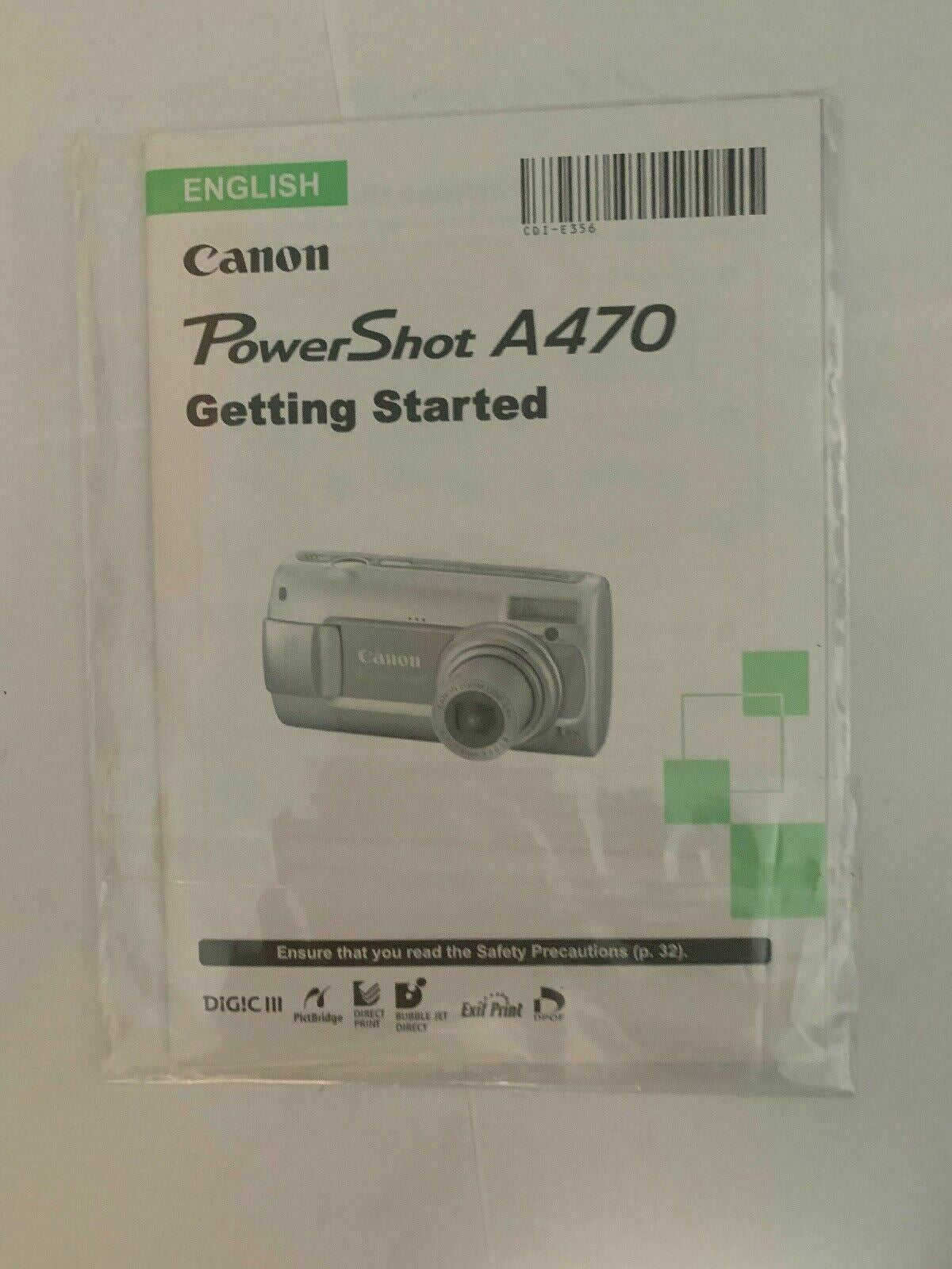 Canon PowerShot A470 Getting Started Manual