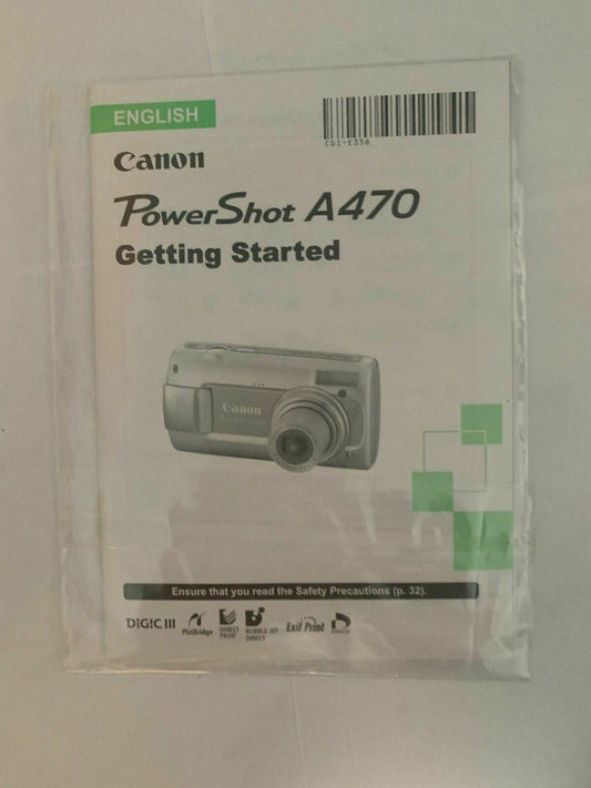 Canon PowerShot A470 Getting Started Manual