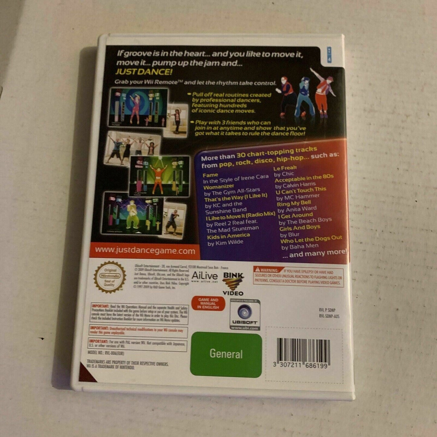 Just Dance Nintendo Wii Game Pal With Manual