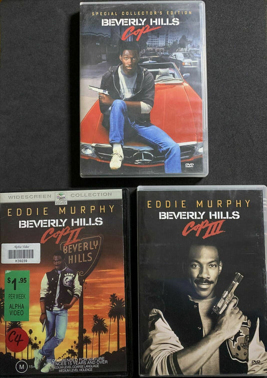 Beverly Hills Cop 1, 2 & 3 (DVD, 1984, 3-Disc Set) Eddie Murphy. Region 4