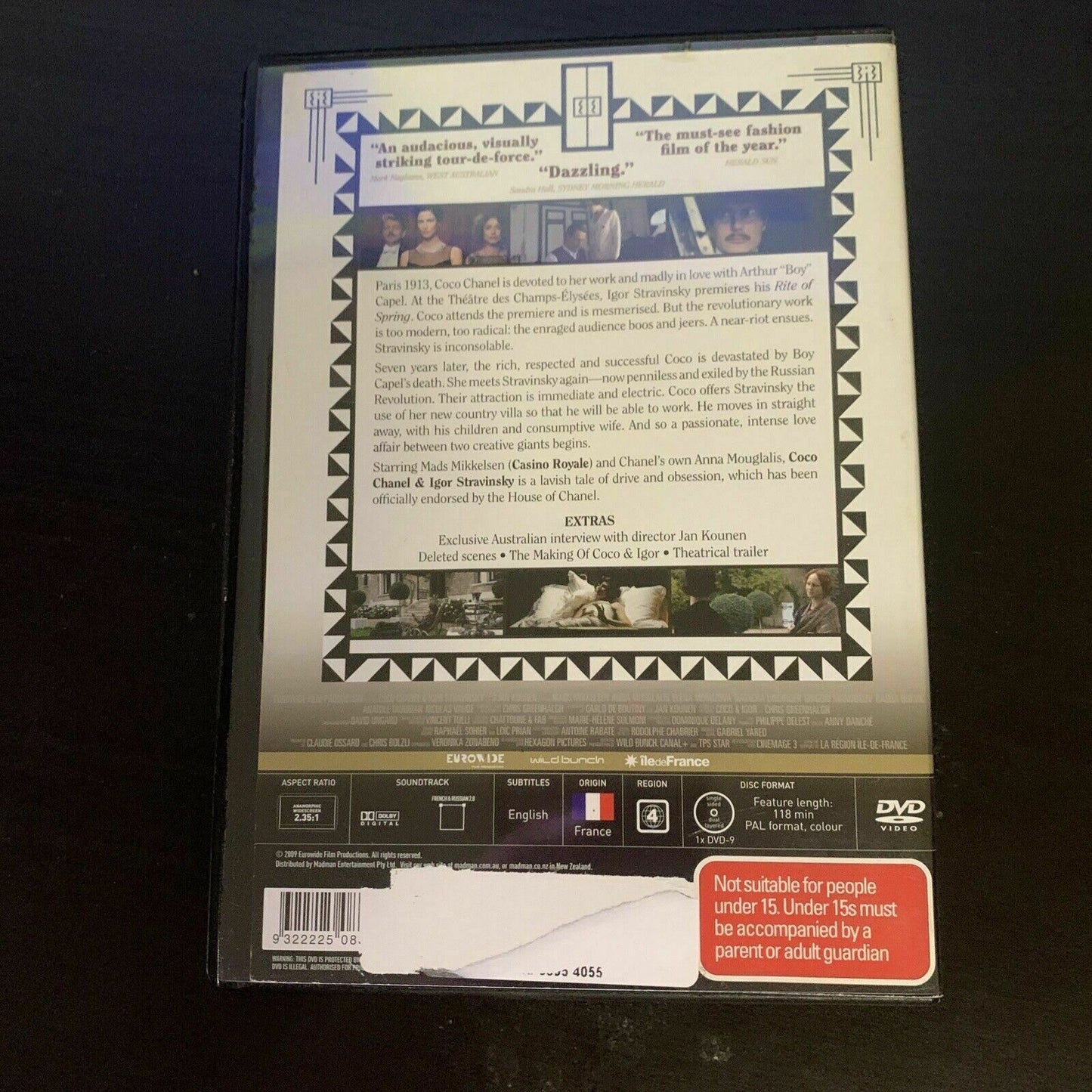 Coco Chanel & Igor Stravinsky (DVD, 2010) Region 4