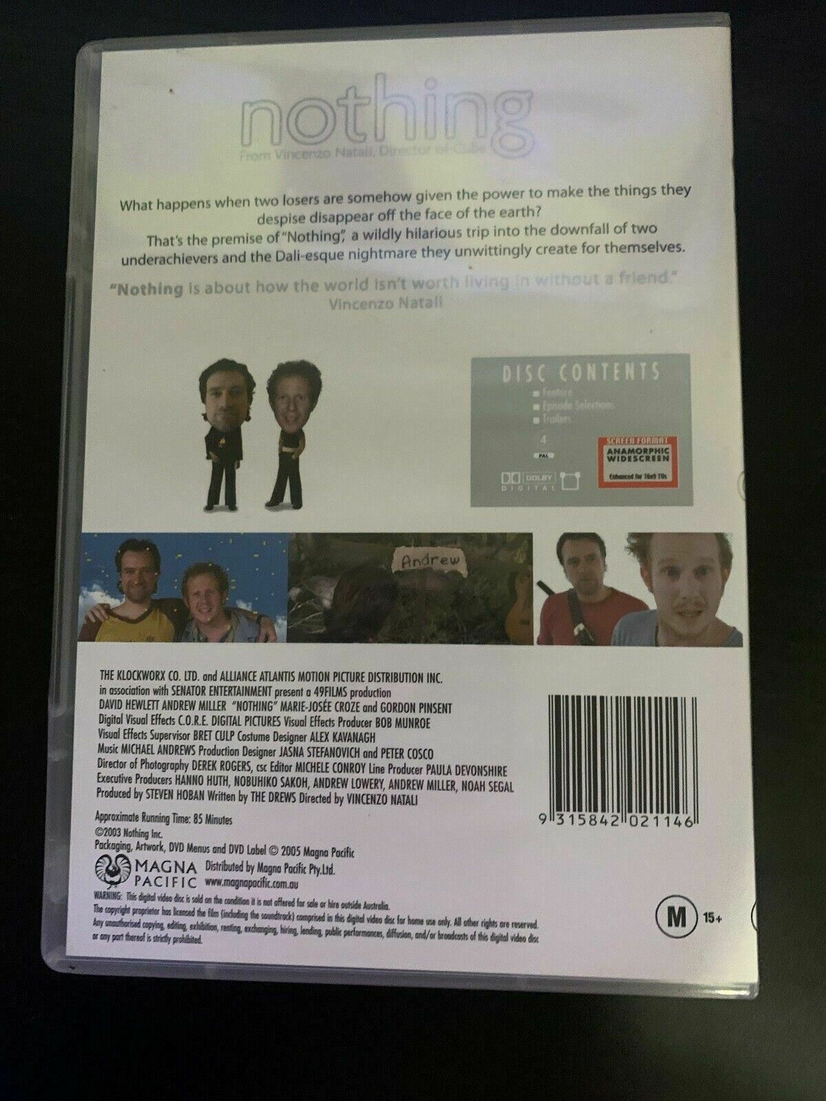 Nothing (DVD, 2003) Vincenzo Natalie .Region 4