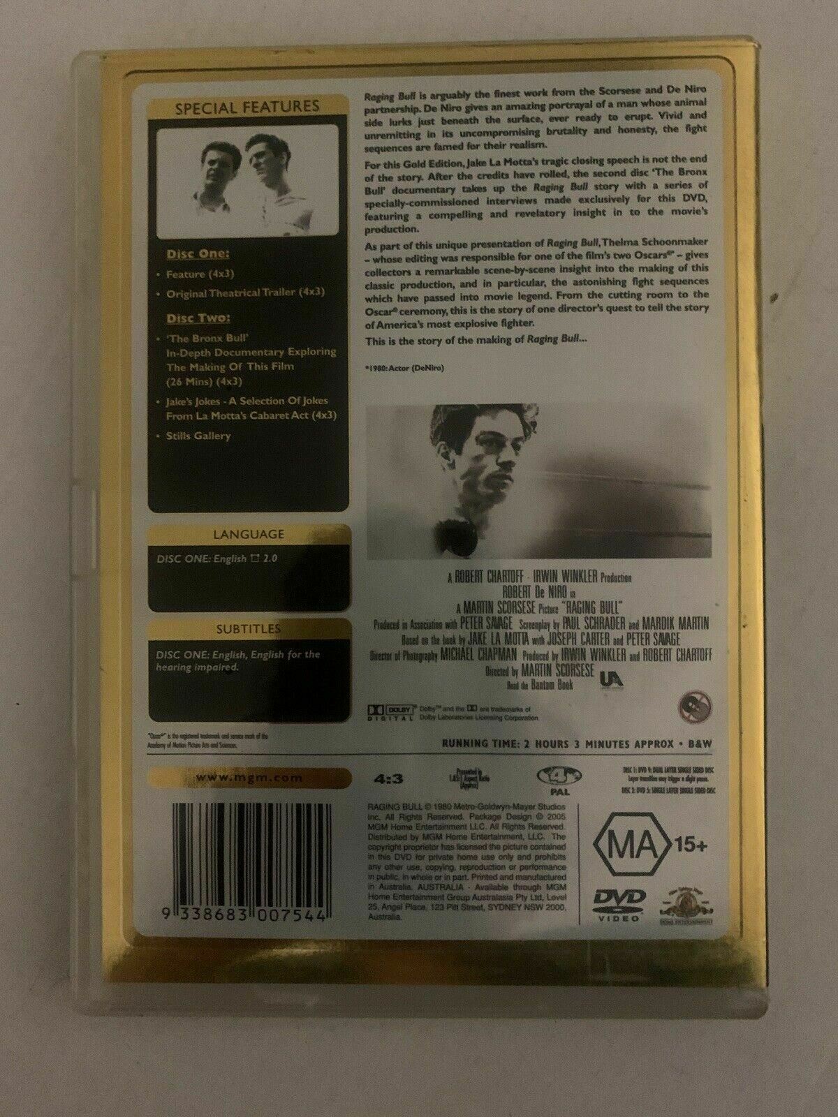 Raging Bull - Gold Edition (DVD, 1980) Robert De Niro 2-Disc Movie & Documentary