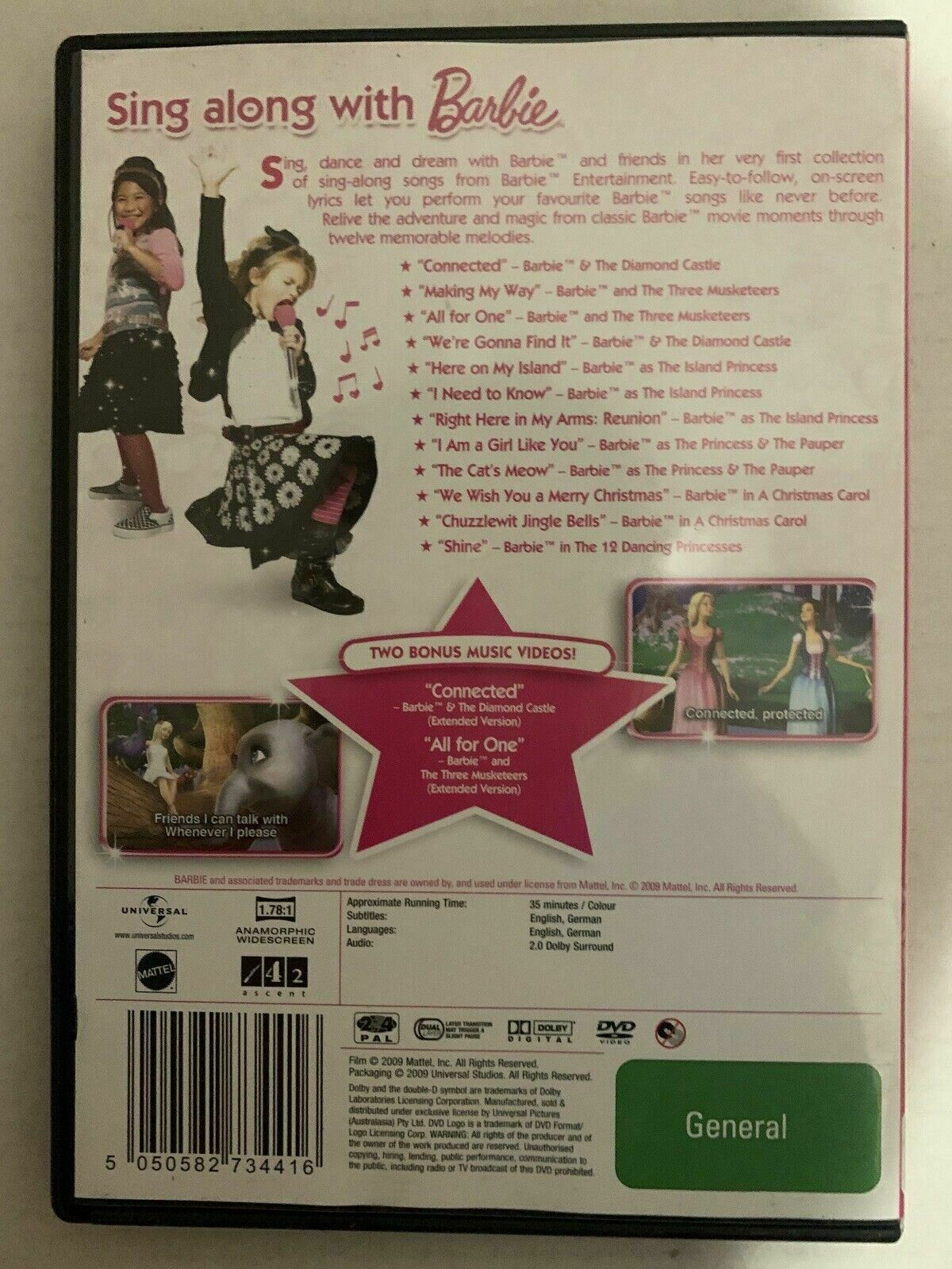 Sing Along With Barbie (DVD, 2009) Region 4,2