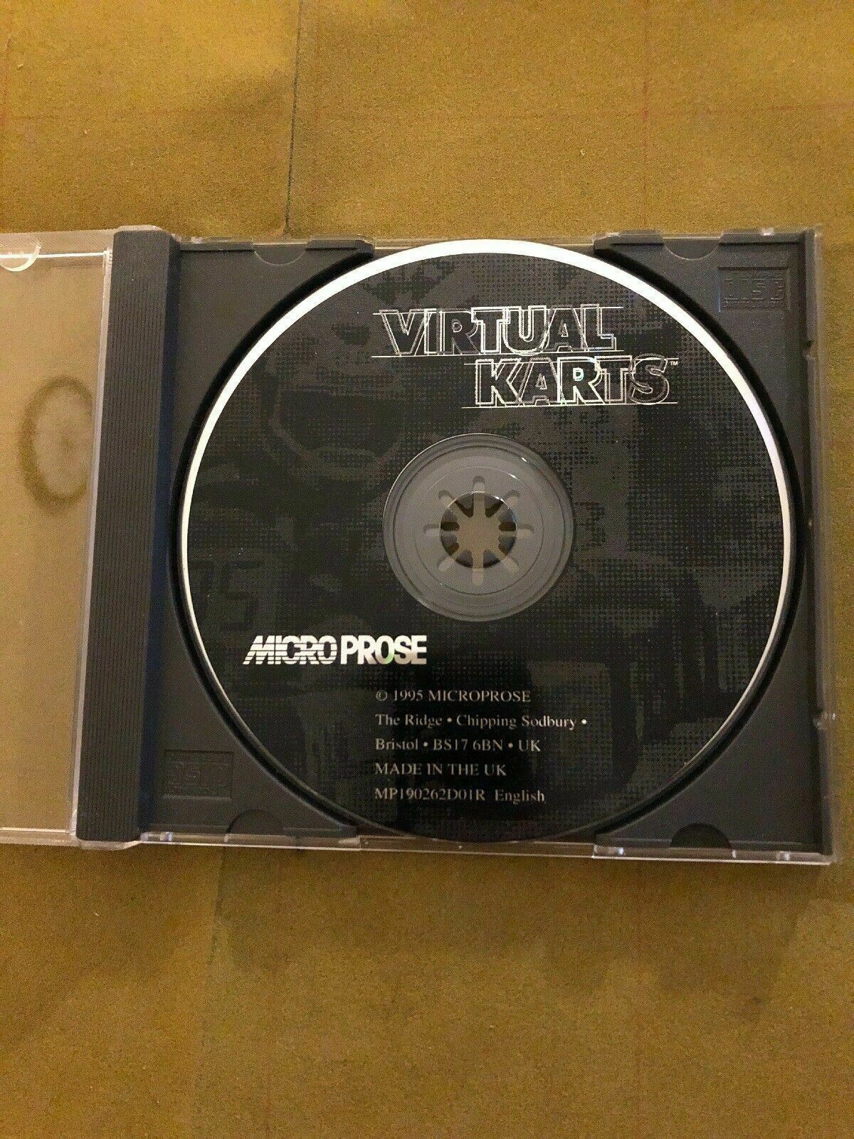 Virtual Karts (1995) PC CD-ROM Microprose Vintage Classic Driving Game for DOS