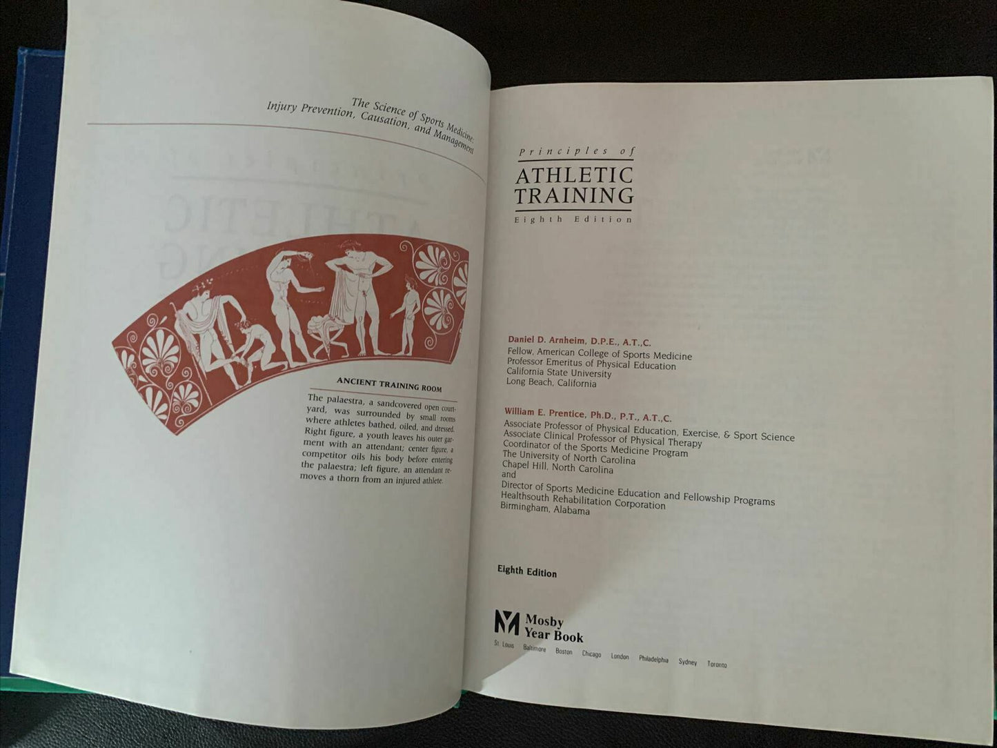 Principles of Athletic Training 8th ed. HC by Arnheim & Prentice Book USED