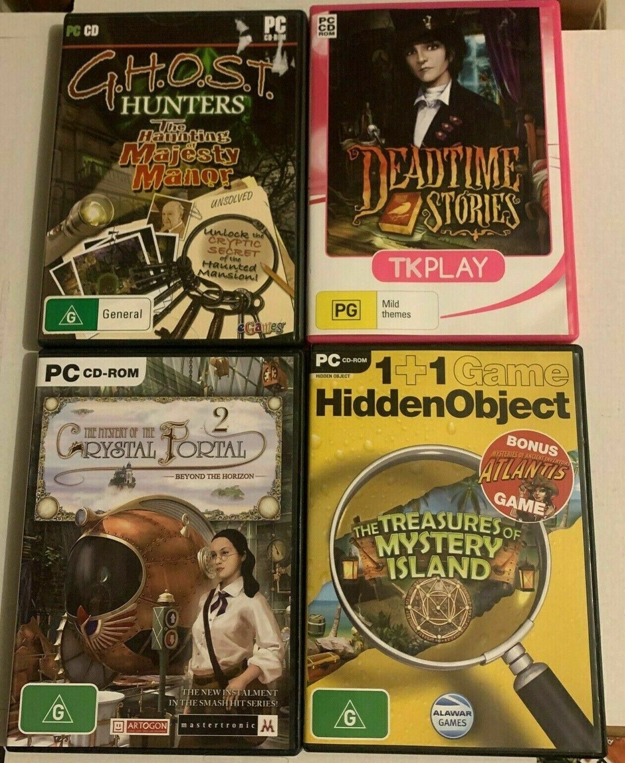 5x Hidden Object Game PC: Ghost Hunters, Deadtime Stories, Crystal Portal, Atlan