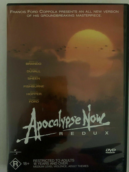Apocalypse Now Redux (DVD, 1979) Francis Ford Coppola, Marlon Brando. Region 4