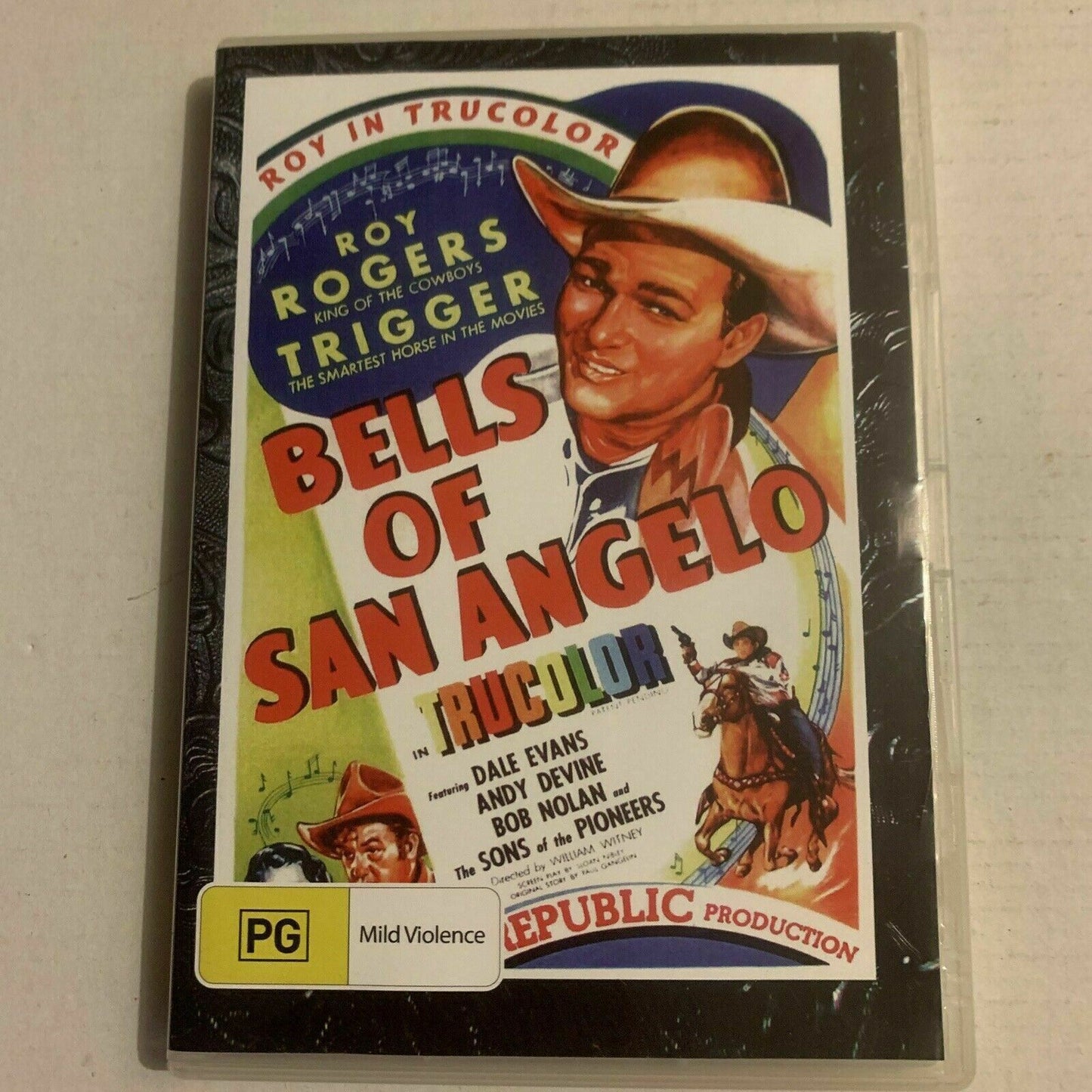 Bells Of San Angelo (1947) Roy Rogers, Dale Evans, Andy Devine. All regions