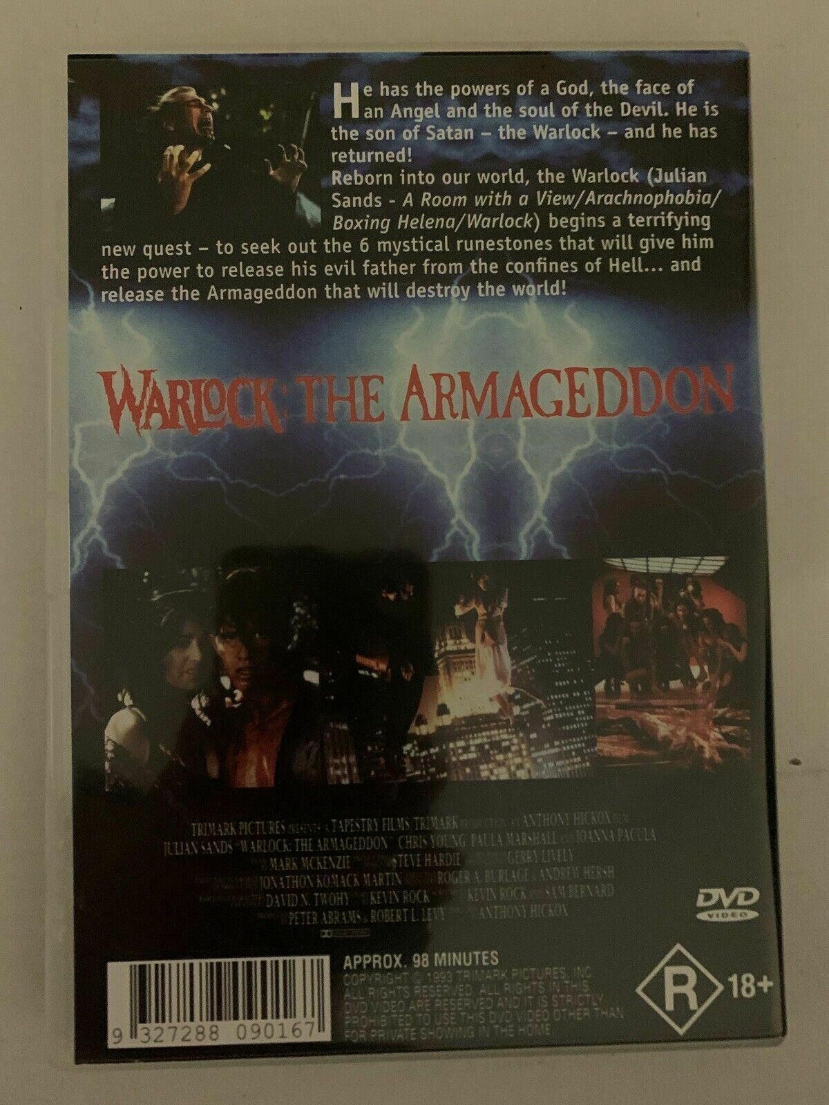 Warlock: The Armageddon (DVD, 1993) Julian Sands, Chris Young. Region 4