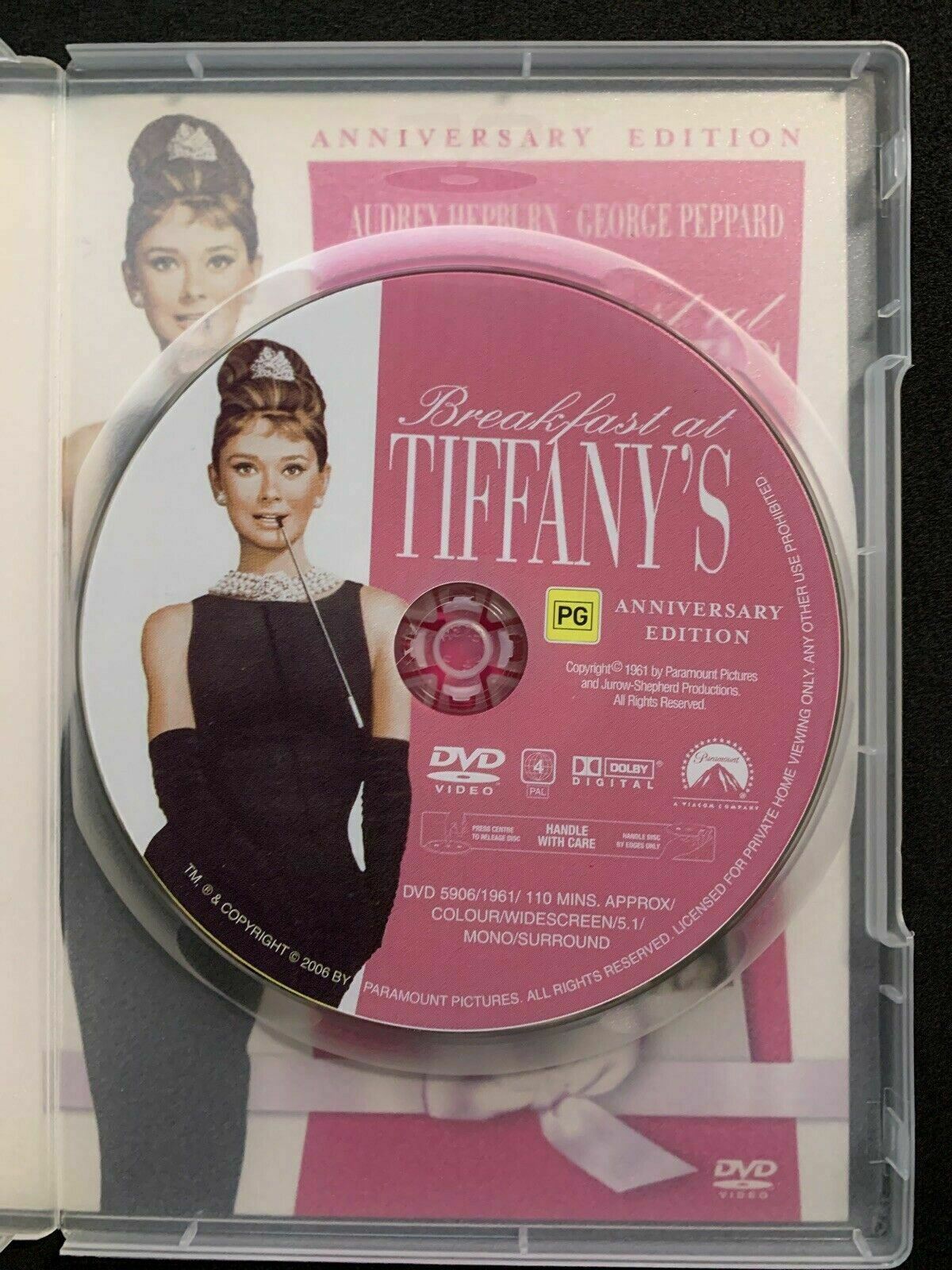 Breakfast At Tiffany's - Anniversary Edition (DVD, 1961) Audrey Hepburn Region 4