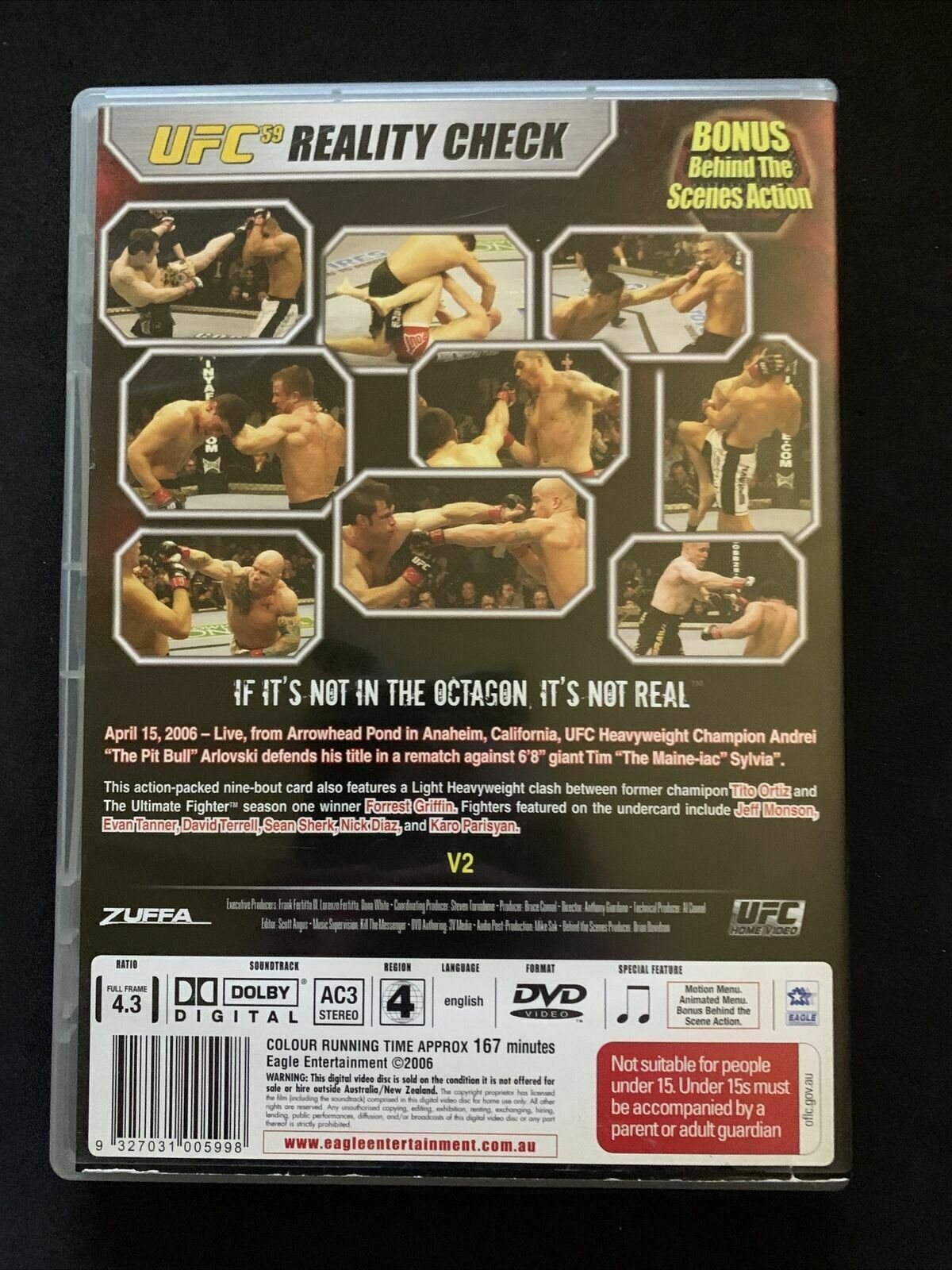 UFC 59 - Reality Check (DVD, 2006) Region 4